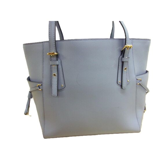 Michael Kors Large Baby Blue Saffiano Leather Shoulder Bag "VOYAGER" Authentic - Picture 2 of 5